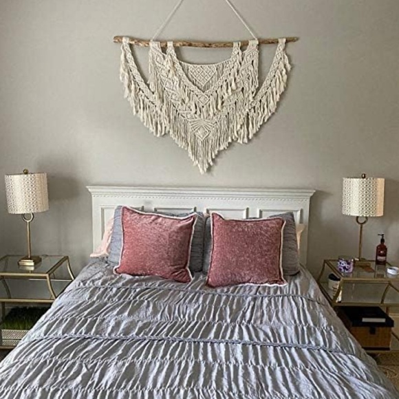 Macrame Wall Hanging w/ 100% Cotton Cords + Natural Driftwood Stick 85 x 90 cm - Picture 6 of 6